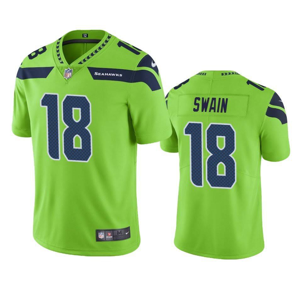 Men Seattle Seahawks #18 Freddie Swain Nike Green Vapor Limited NFL Jersey